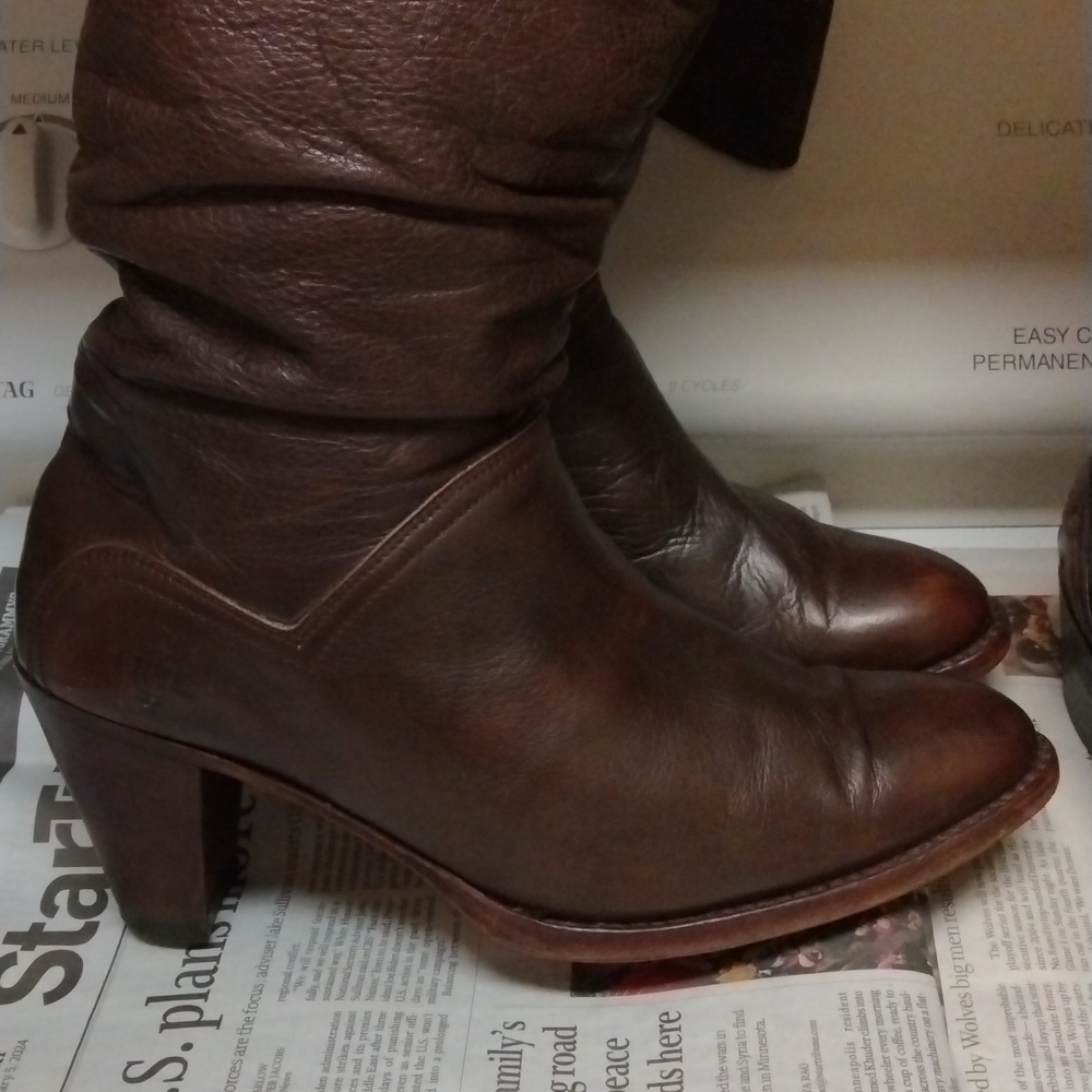 FRYE Vintage Boot made in Spain Slouch boot, Goodyear Welt. Campus sz 9 - Picture 13 of 13